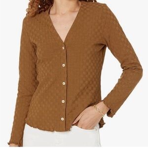 Madewell V-neck checkerboard jacquard cardigan